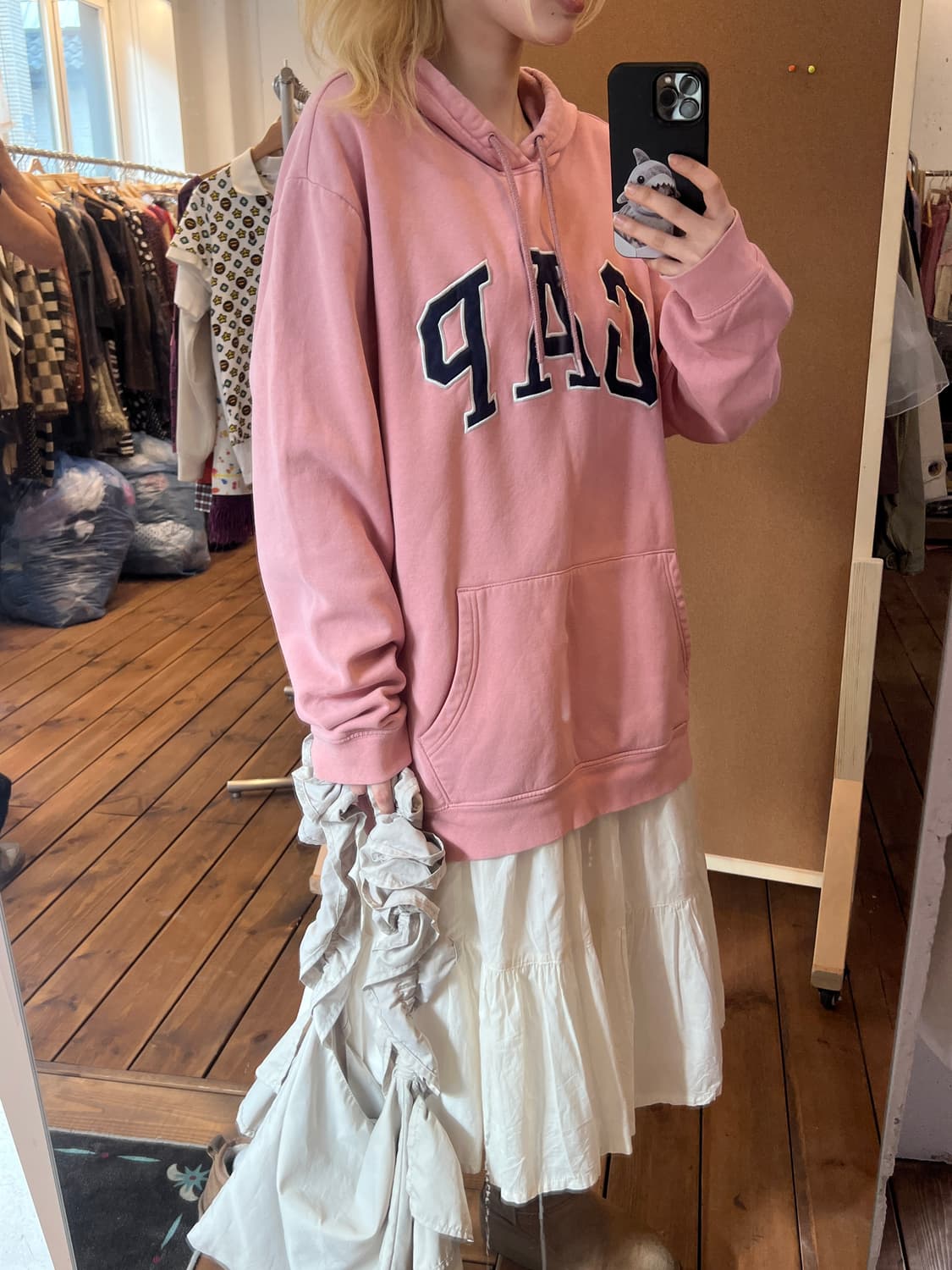 갭 딸기우유 기모 후드 상품이미지2