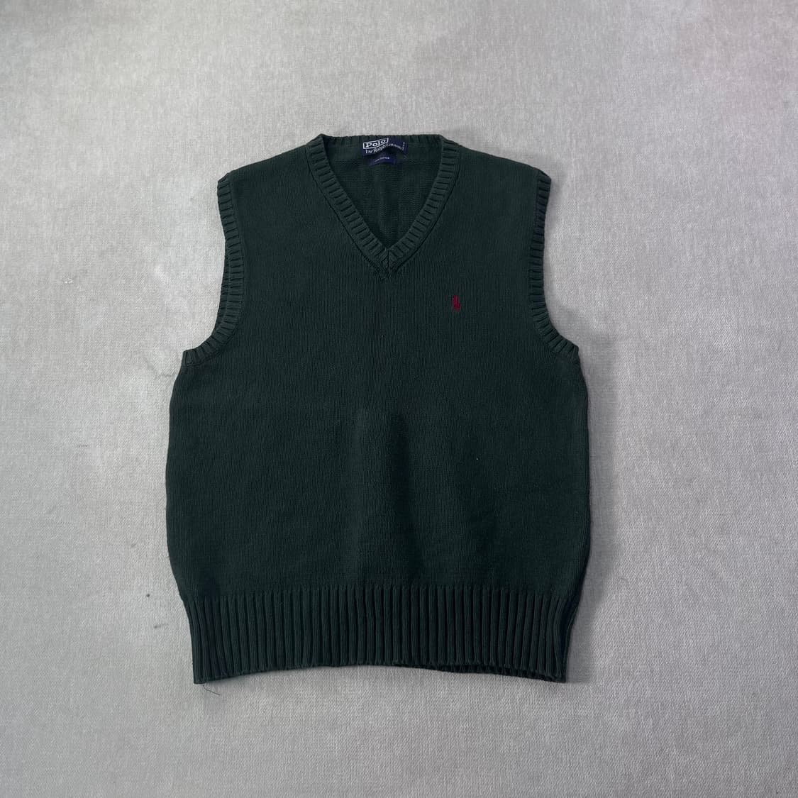 100 폴로랄프로렌 스몰포니 코튼 조끼 그린 니트 상품이미지1