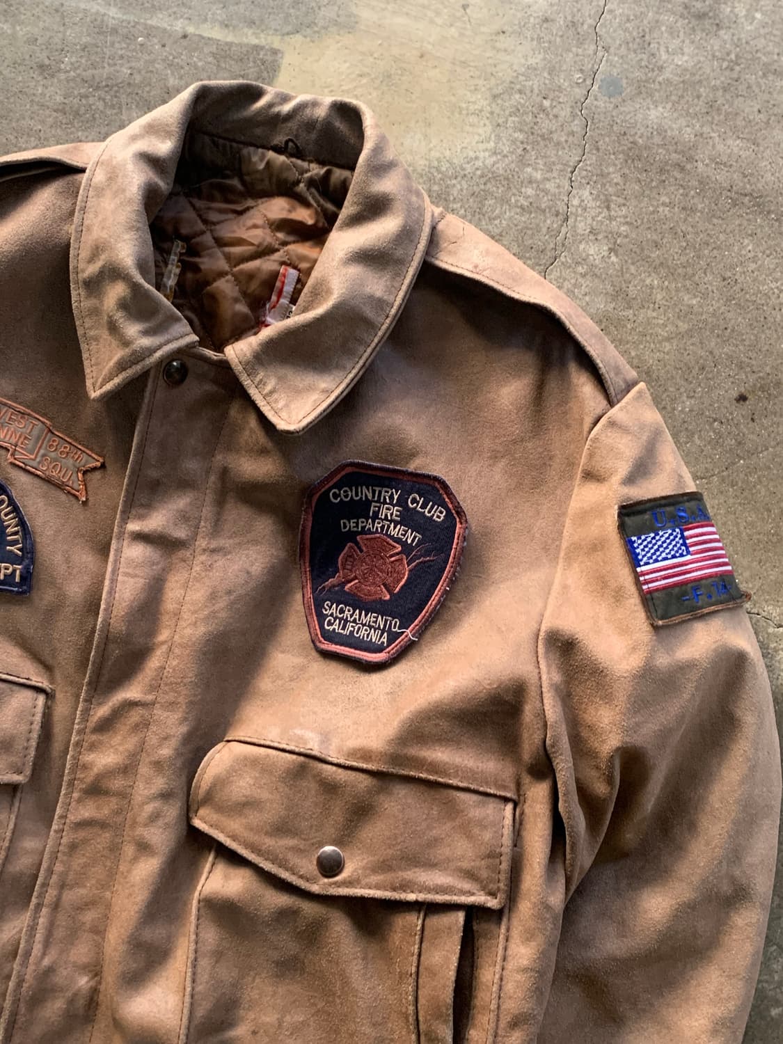 70-80s 시얼스 더 레더 샵 A-2 타입 레더 자켓 상품이미지3