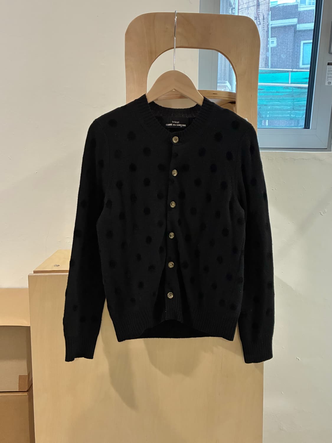 꼼데가르송 트리콧 도트 가디건 상품이미지2