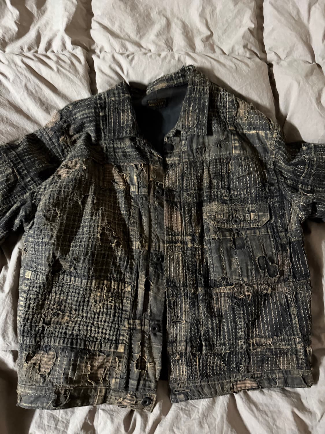 4사이즈 블랙 보로자켓 상품이미지1