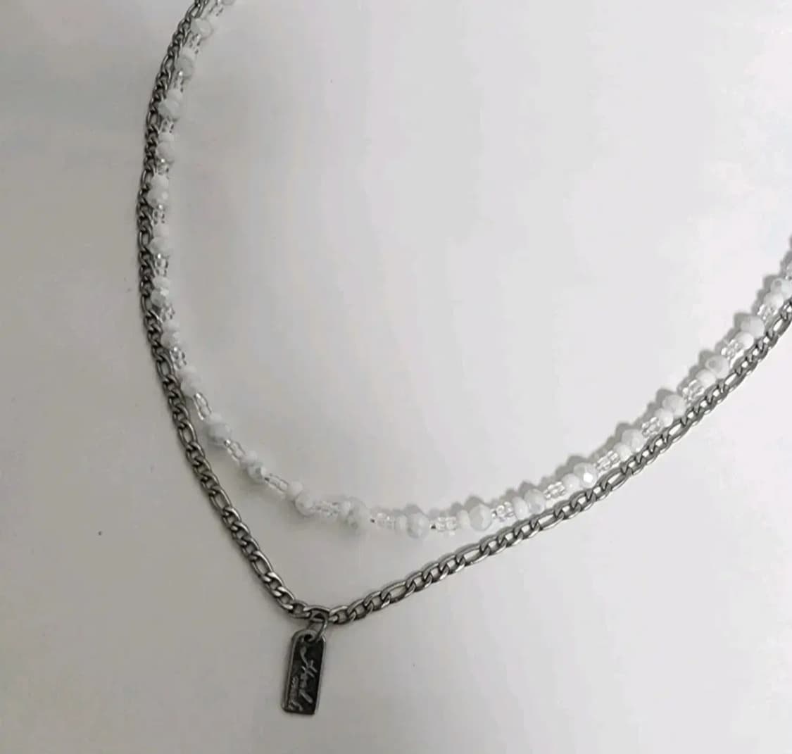 데일리 화이트 비즈 목걸이 상품이미지2