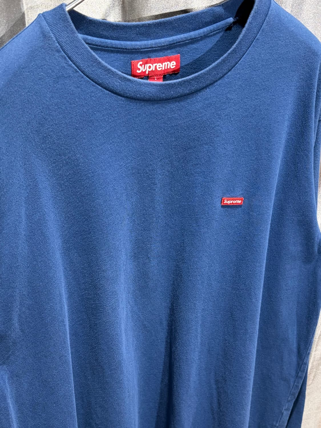 L SUPREME 슈프림 미니 박스로고 네이비 롱슬리브 상품이미지4