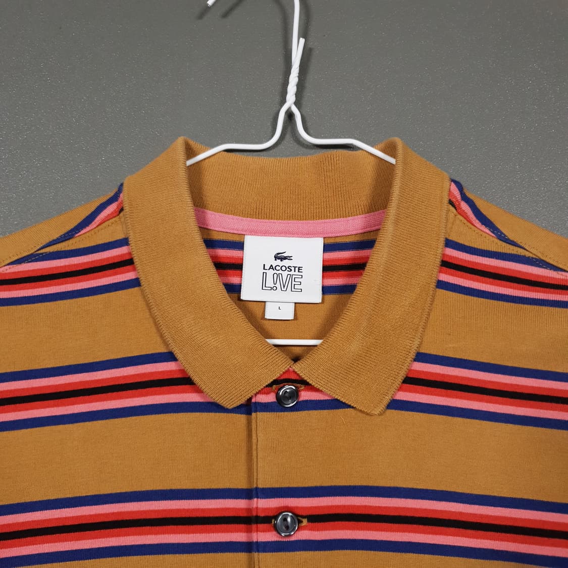 105) 라코스테 라이브 신형 스트라이프 코튼 폴로 셔츠 반팔 카라티 상품이미지6