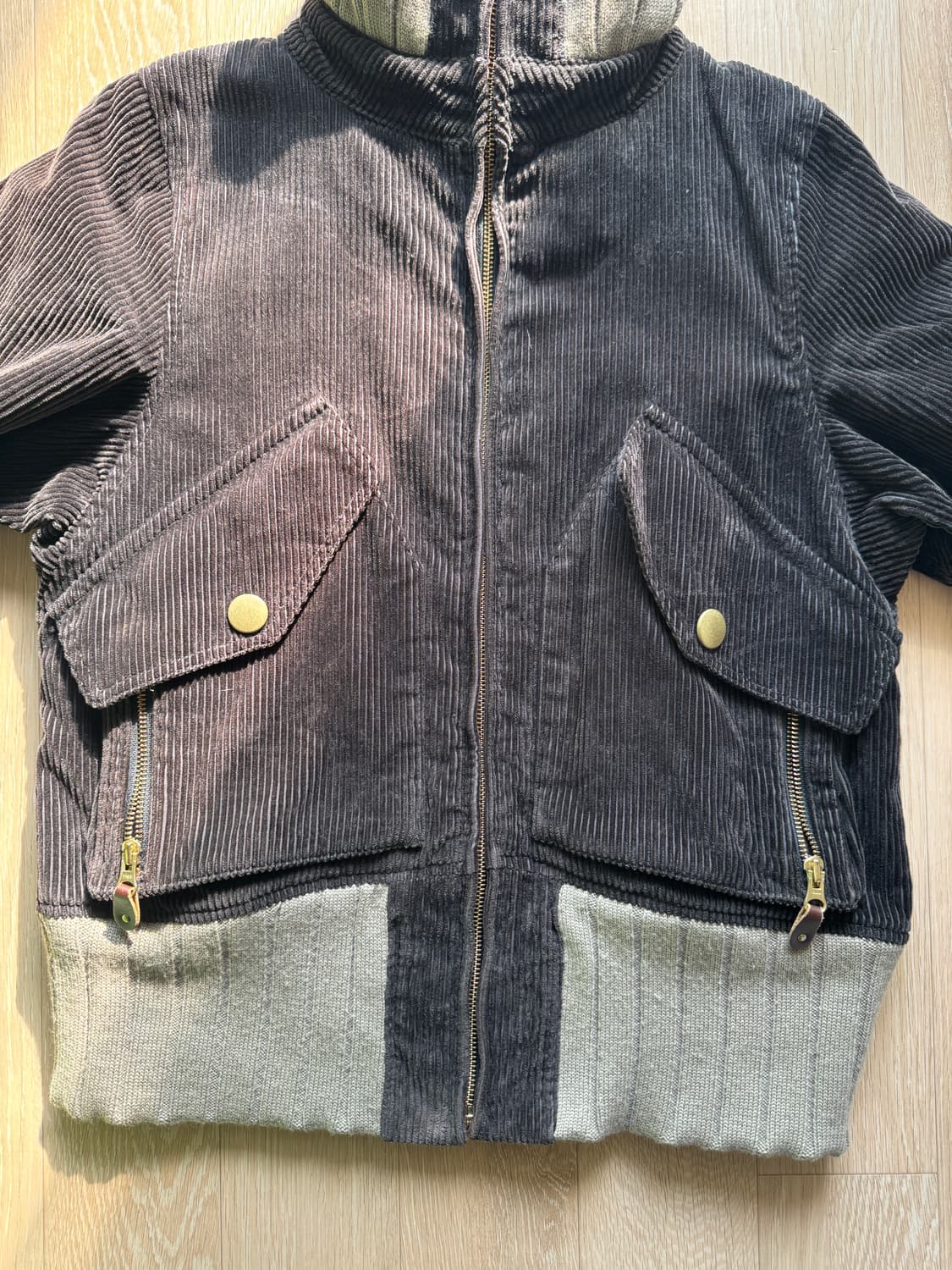 RNA inc 퍼 트리밍 하이넥 코듀로이 봄버 상품이미지4