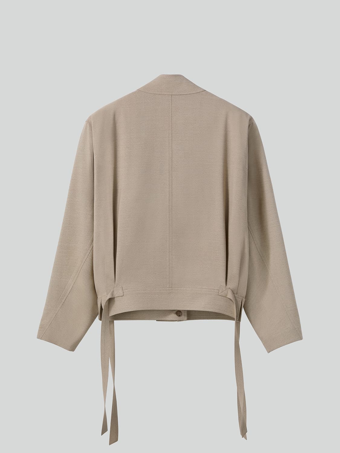 렉토 RECTO 드레이프 스카프 디테일 점퍼 자켓 다크 베이지 상품이미지6