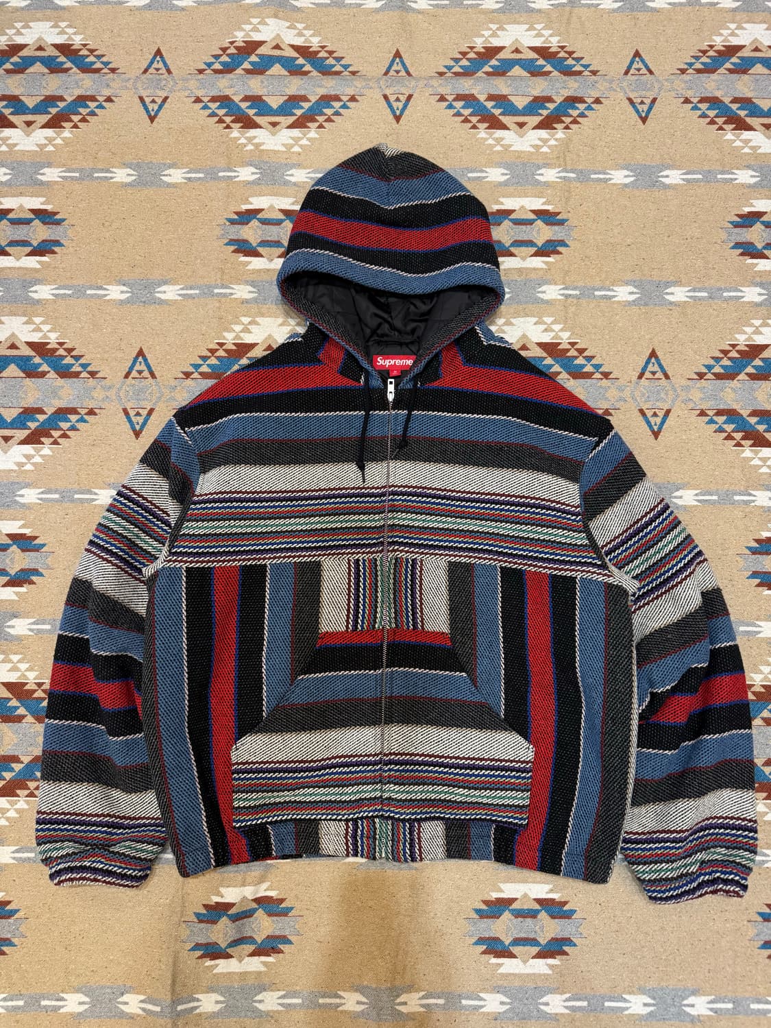 [M] 슈프림 우븐 스트라이프 후드 자켓 블랙 - 25ss 상품이미지3