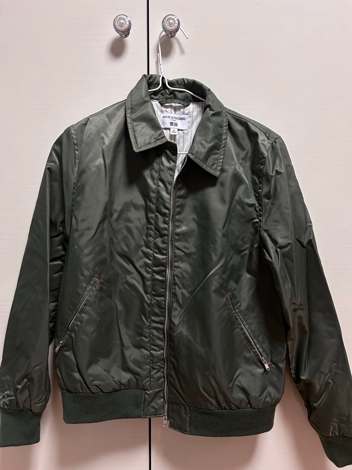 유니클로 이네스 자켓 M 카키 항공점퍼 상품이미지1