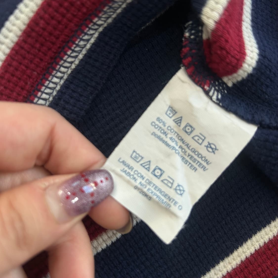 Polo 폴로 화이트포니 네이비 레드 스트라이프 와플 니트  상품이미지6