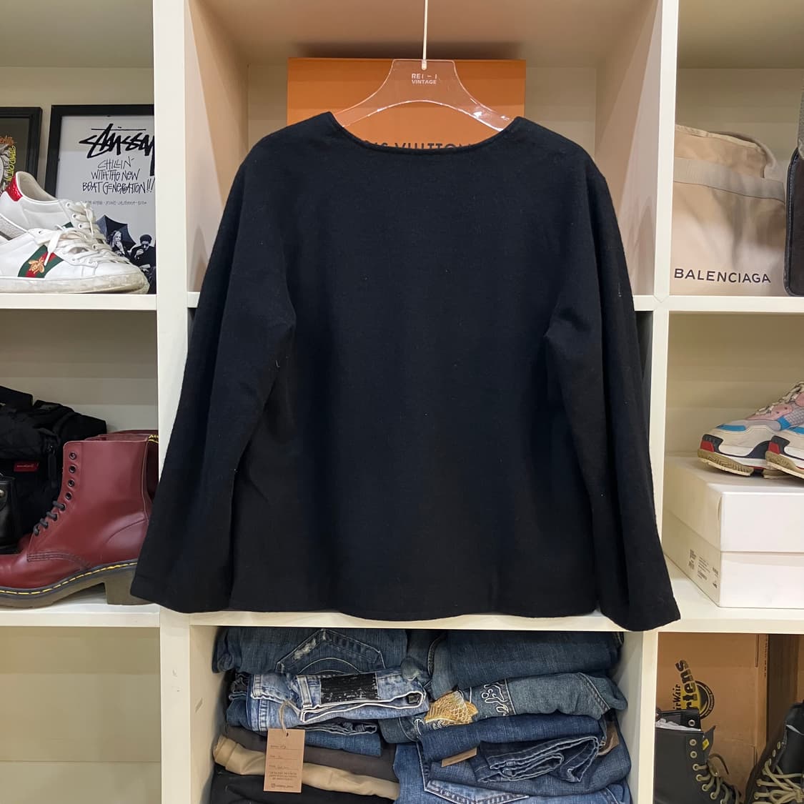 빔즈보이 블랙 울 가디건 상품이미지3