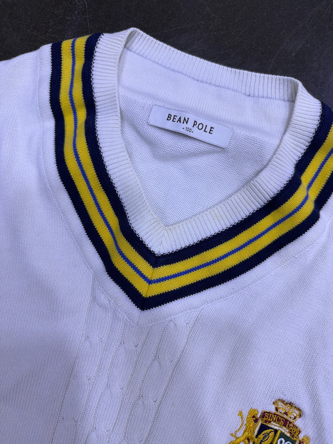 빈폴 클래식 프레피 케이블 V넥 스웨터 니트 100 상품이미지3