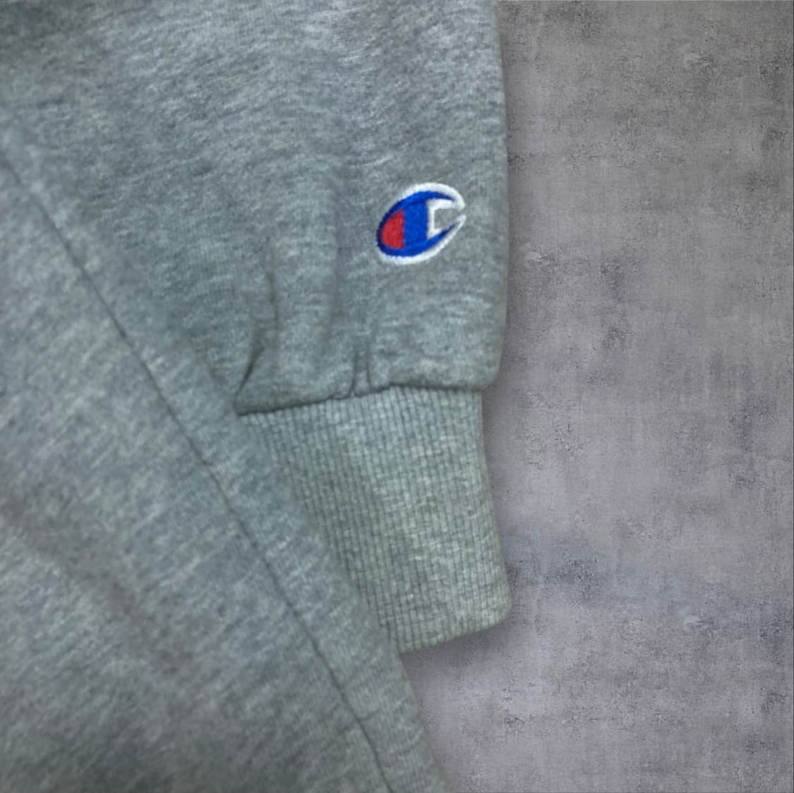 챔피온 리버스 위브 스몰 로고 그레이 후드 집업 상품이미지2