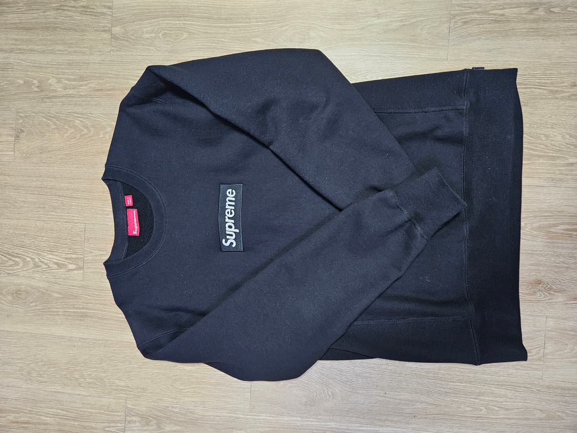 18FW 슈프림 박스로고 블랙 맨투맨 L 상품이미지1