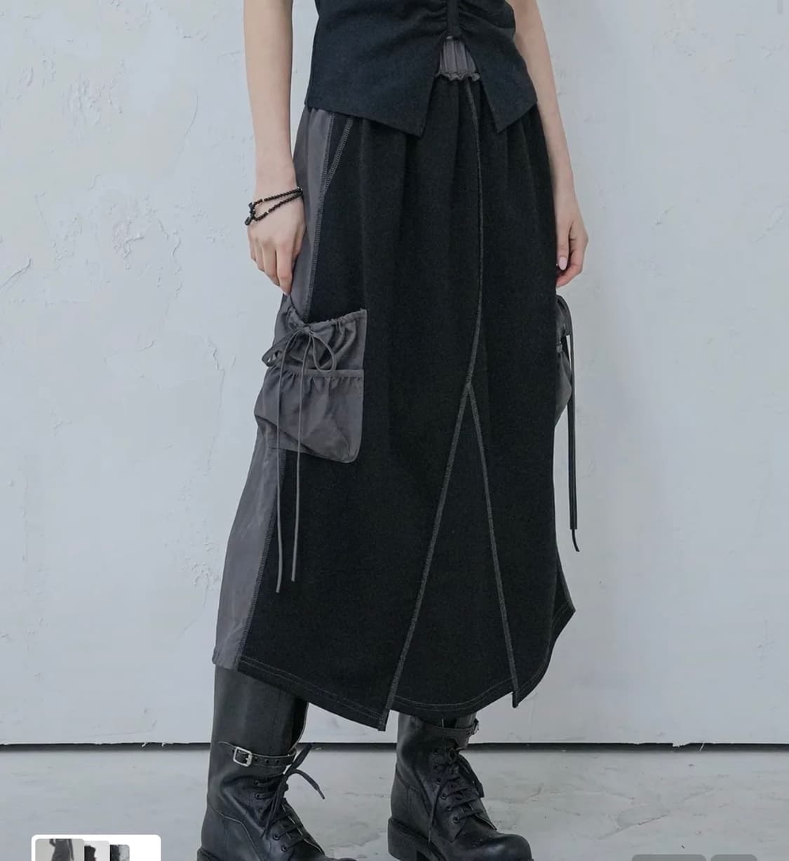 어반드레스 Y Taslan coloring long skirt black 상품이미지1