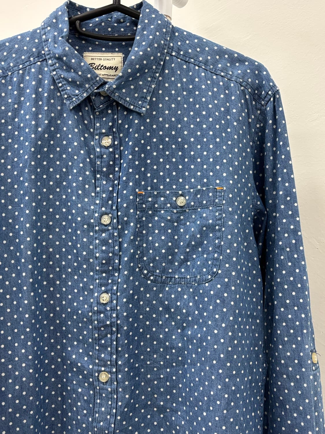 빈티지 도트 데님 셔츠 상품이미지7