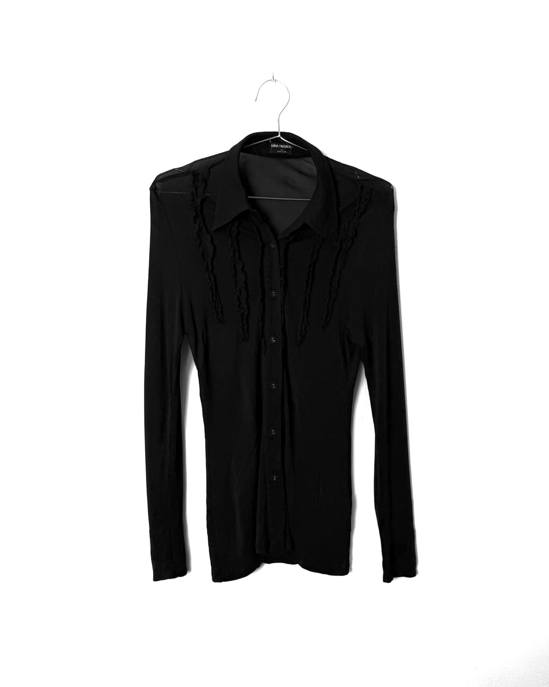 vintage black ruffle detail shirt   상품이미지3