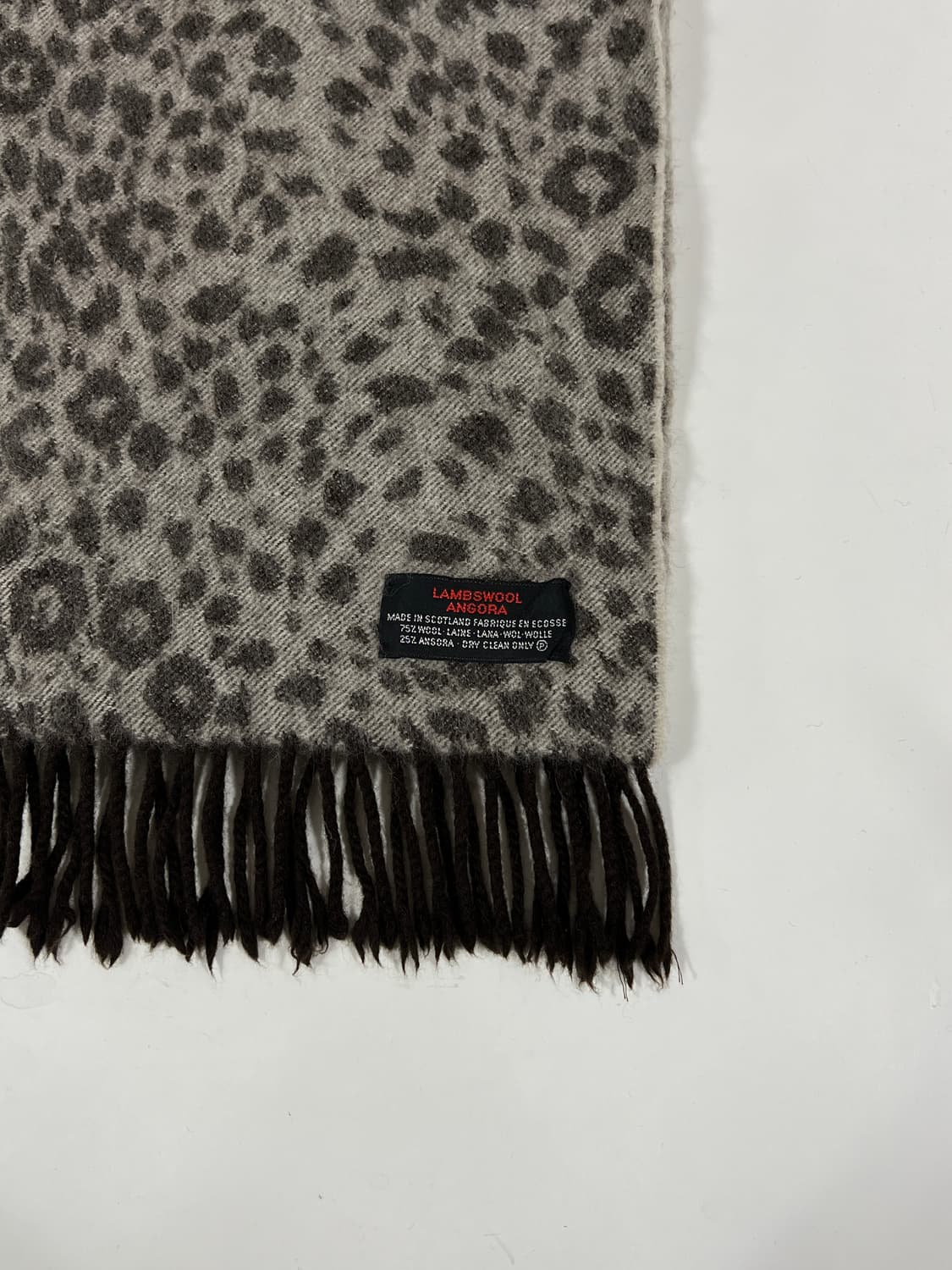 빈티지 울 + 앙고라 레오파드 패턴 머플러 상품이미지2