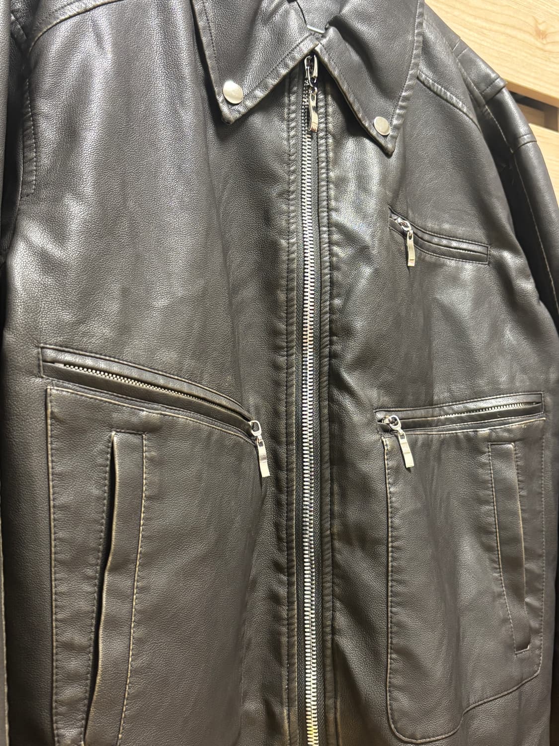 파르티멘토 여성 워시드 싱글 레더 자켓 상품이미지2