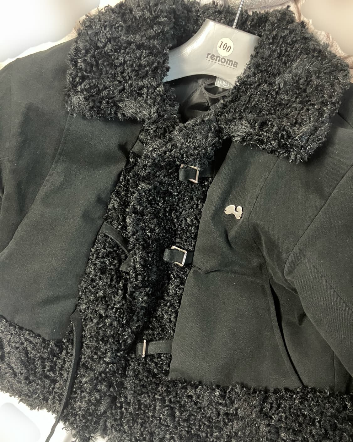 허그유어스킨 시어링 퍼 자켓 블랙 상품이미지3