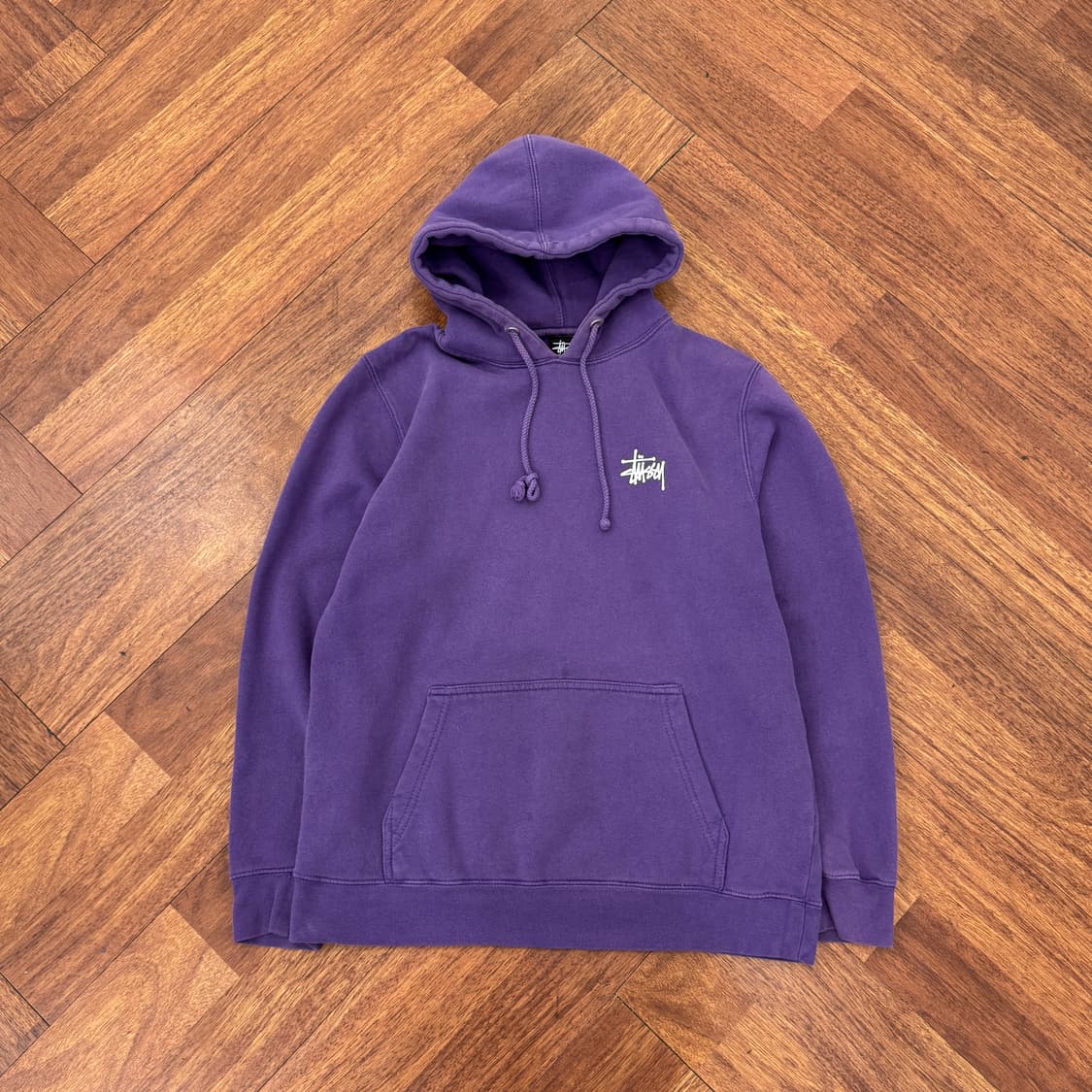 M 스투시 베이직 로고 퍼플 후드 티셔츠  상품이미지2