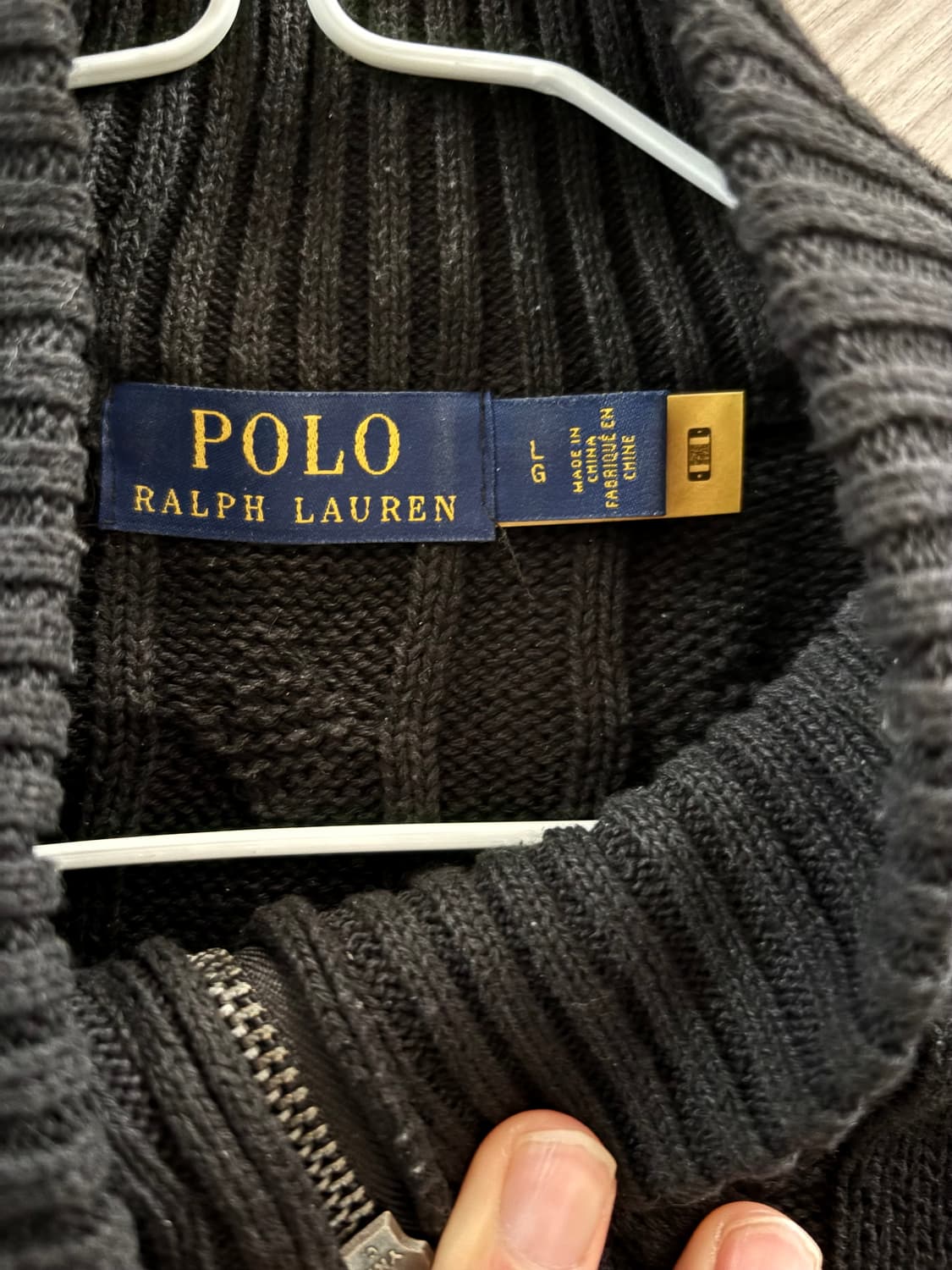 폴로 반집업니트 L 큐알 정품 급처  상품이미지2