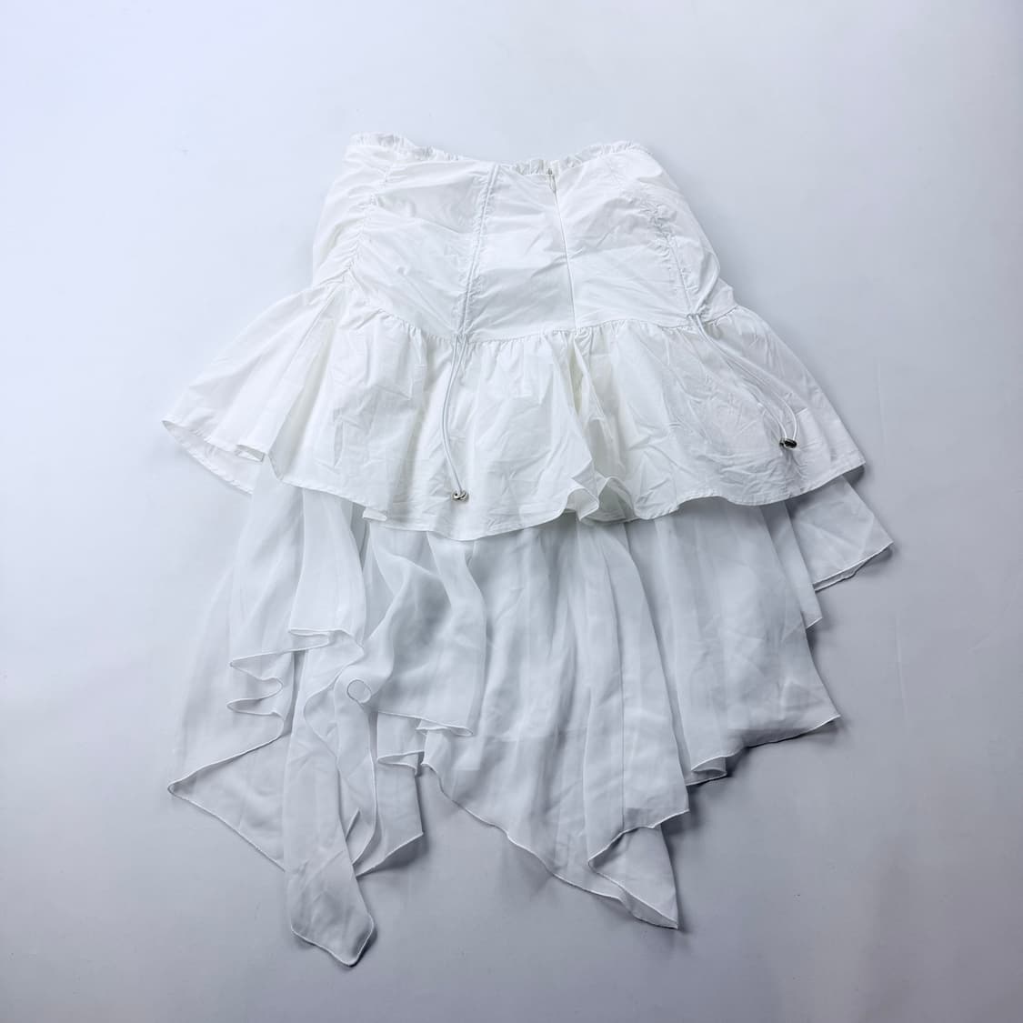 뚜오미오 레이어드 쉬폰 스커트 화이트 상품이미지3