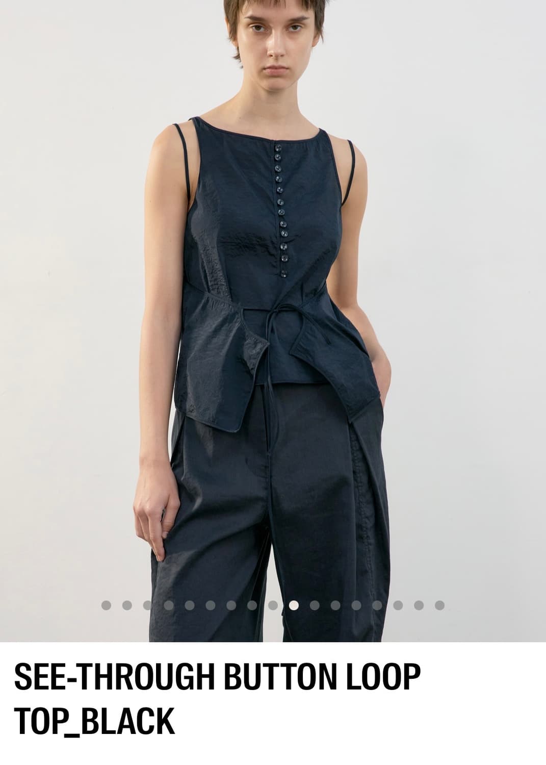 SEE-THROUGH BUTTON LOOP TOP 시스루 탑 블라우스 상품이미지3