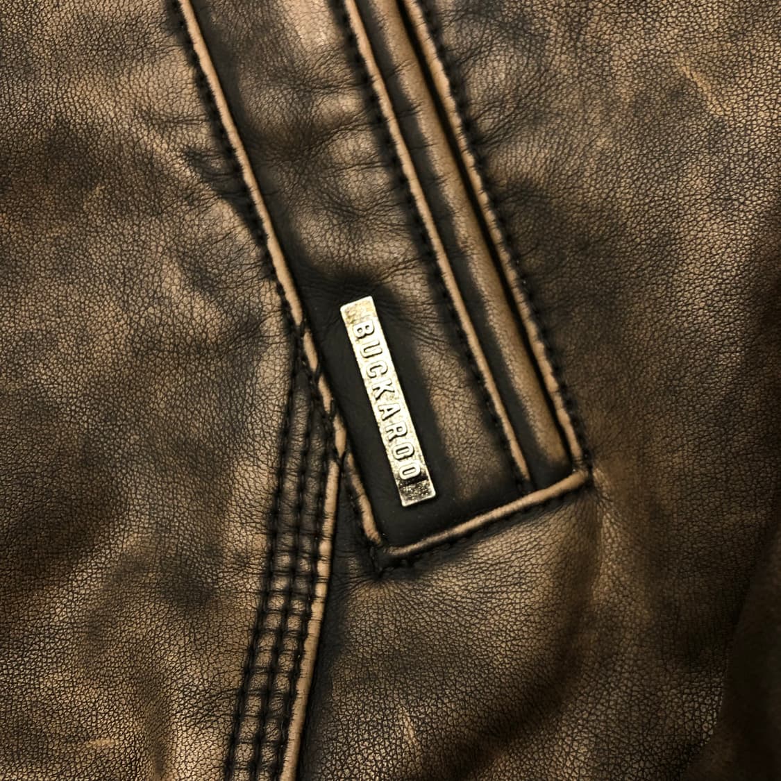 버커루 레더 워싱 봄버 블루종 자켓 상품이미지3