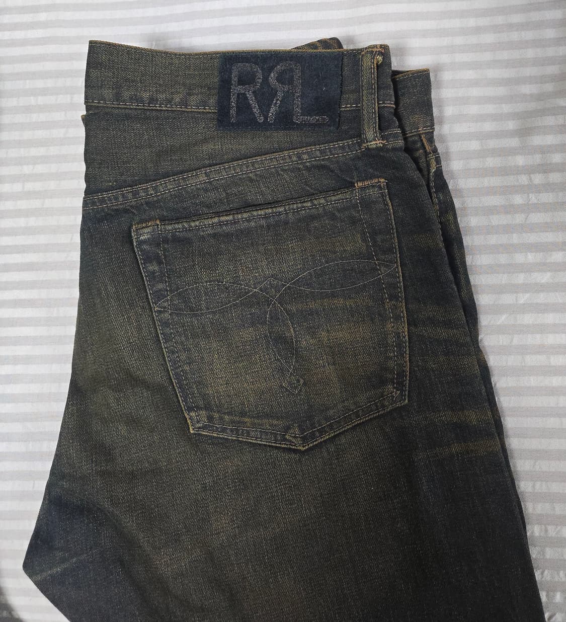 RRL Low straight 셀비지 데님,허리 32x 기장34 상품이미지4