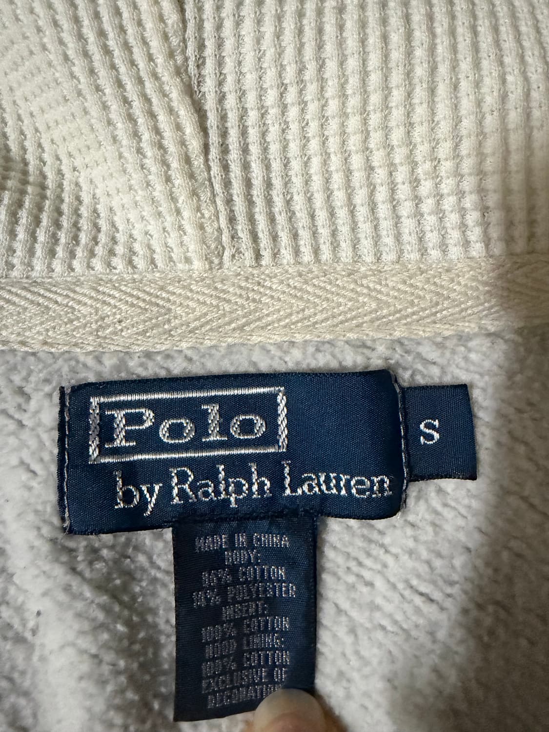 정품)폴로 와플 후드집업 그레이 브라운 상품이미지3