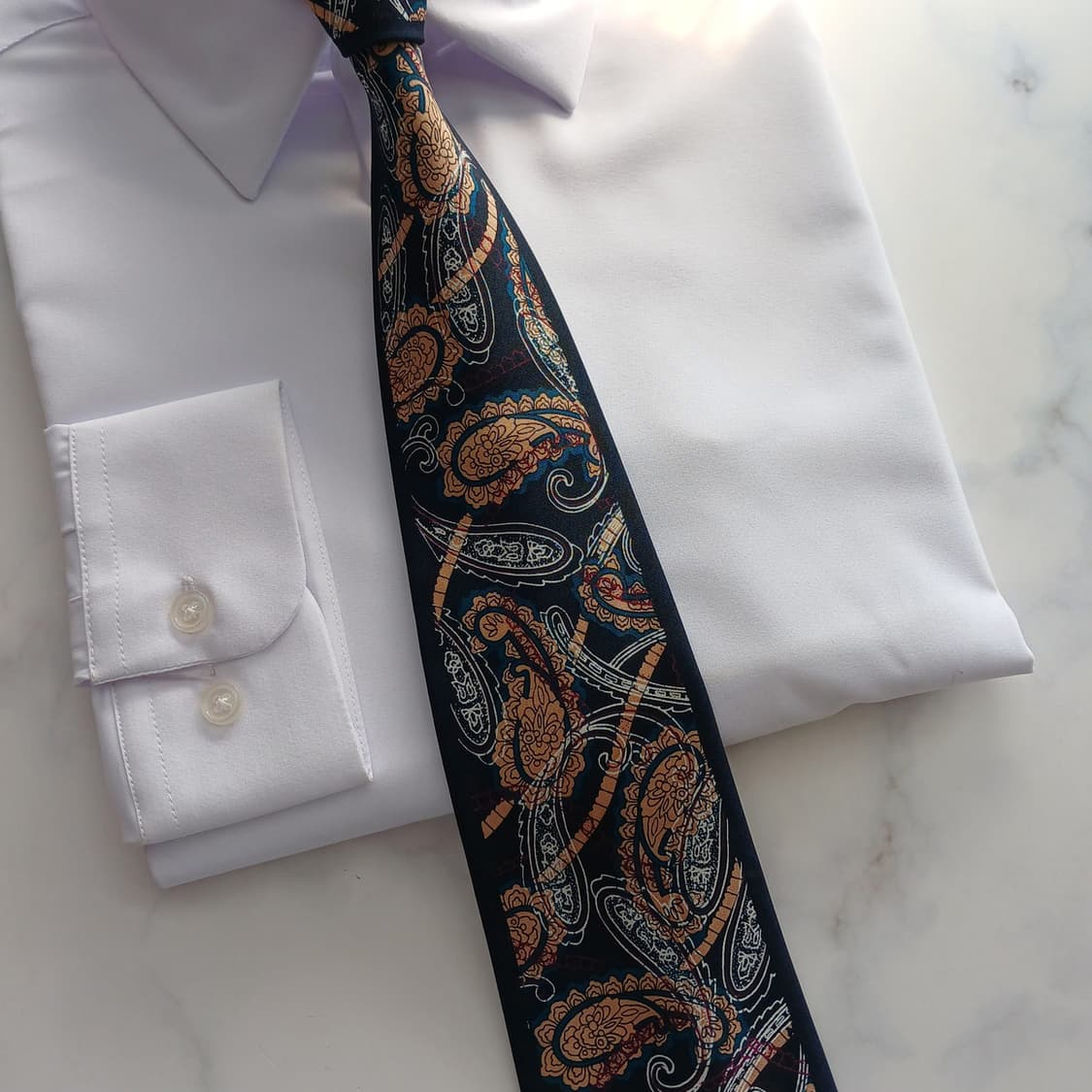 밀라숀 실크 블랙 페이즐리 넥타이 9.1cm A+등급 A18522
 상품이미지5