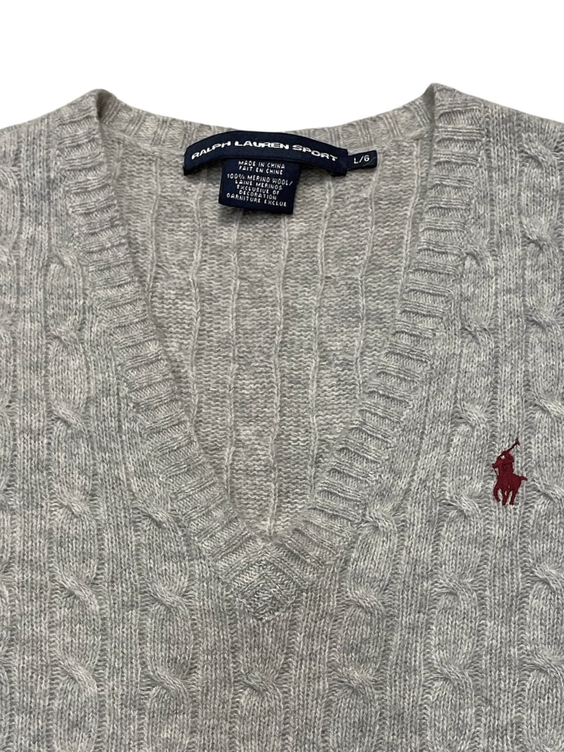 그레이 폴로 브이넥 니트 상품이미지4