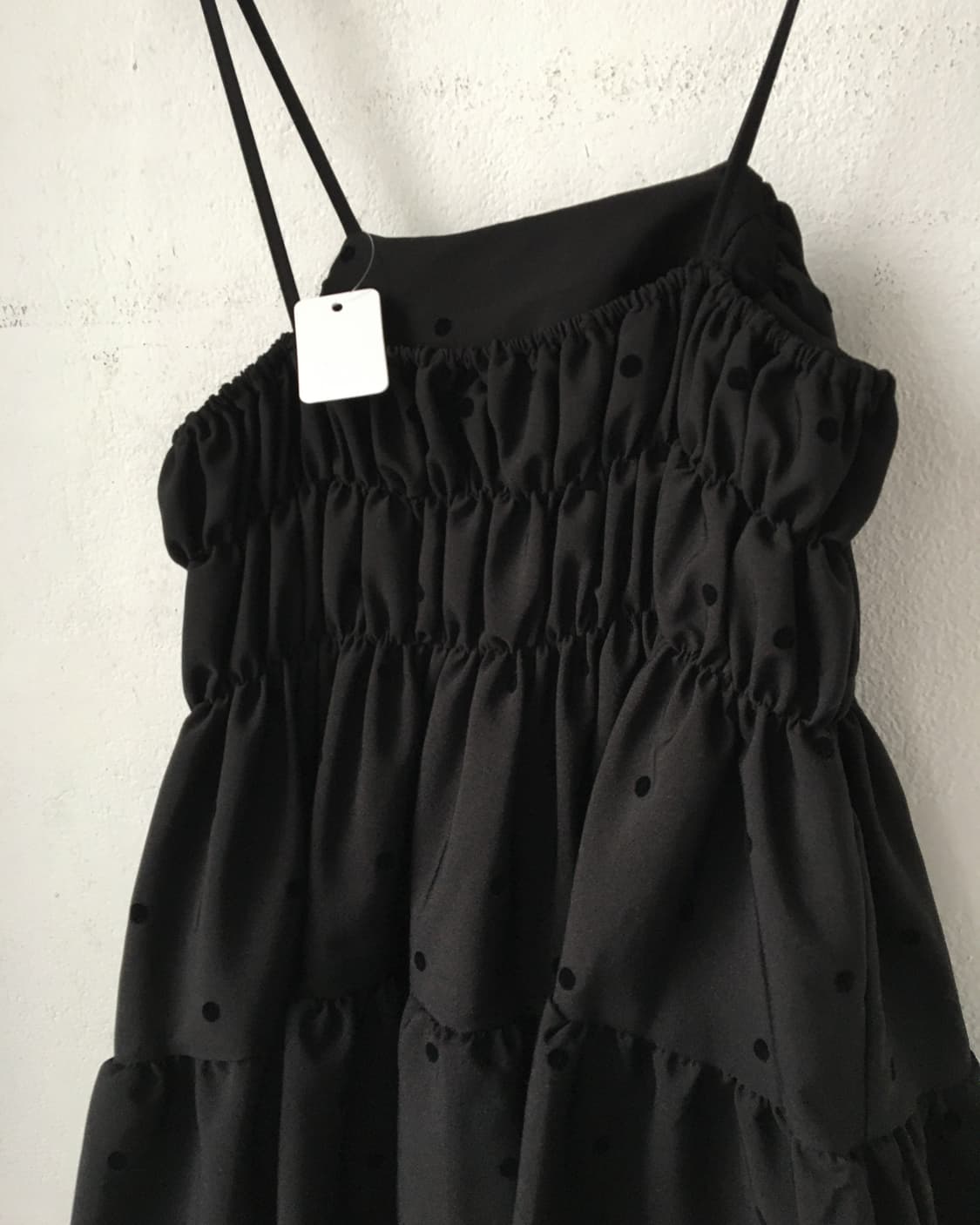 Dot pattern shirring sleeveless top 상품이미지5