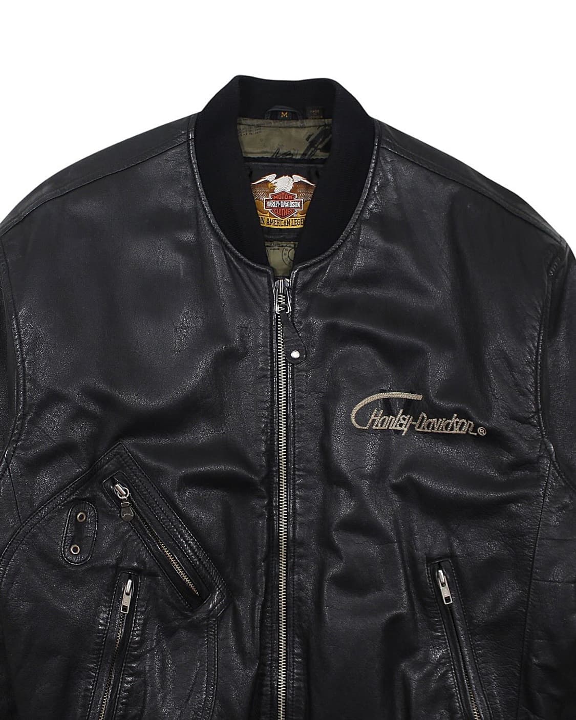 1990s 할리데이비슨 V-Twin Power 레더 자켓 빈티지 가죽 상품이미지4