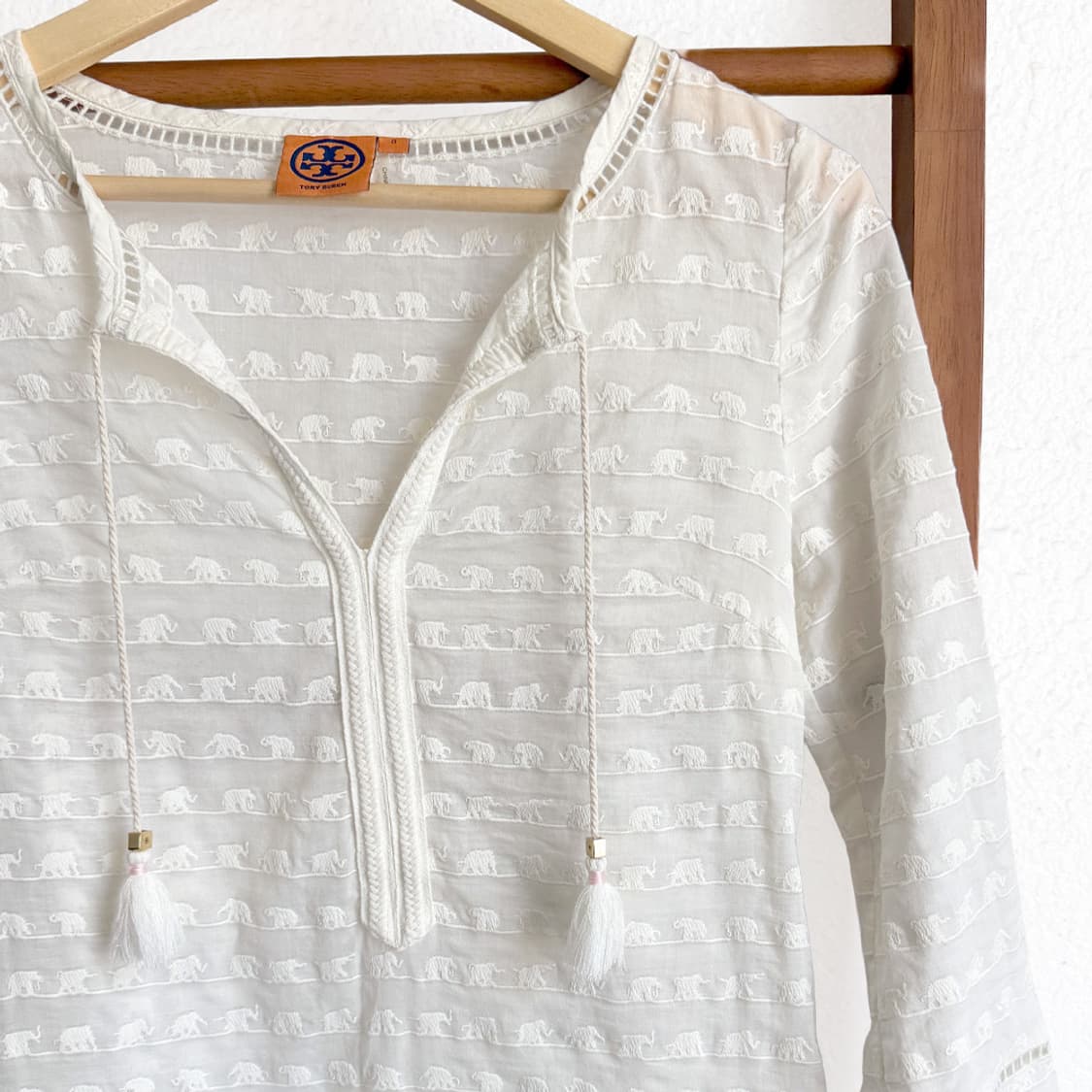 [TORY BURCH] 아이보리 엘리펀트 자수 튜닉 원피스 상품이미지2