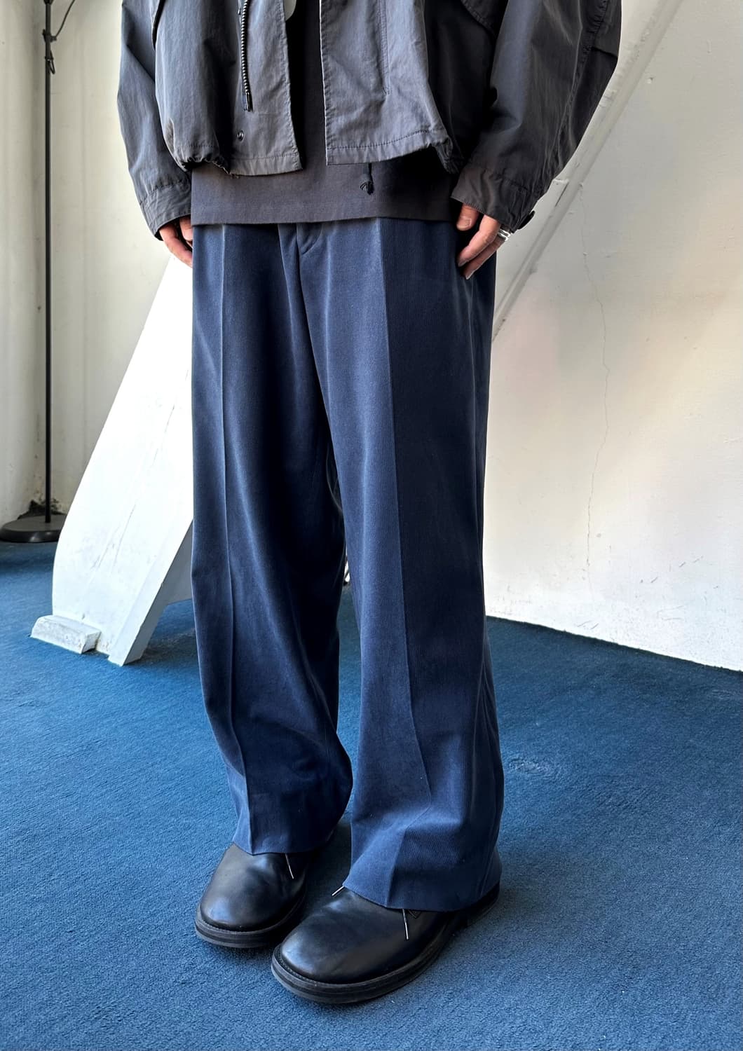 Cord design 2 tuck wide pants 상품이미지7