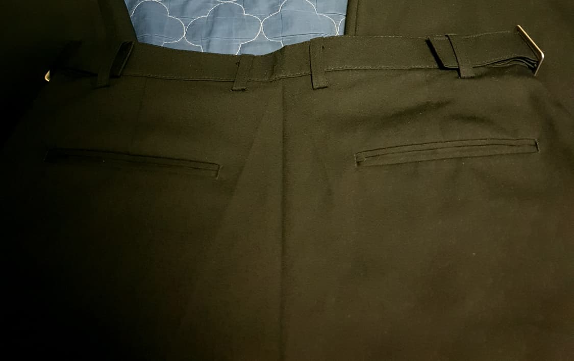 MIDDLE 투턱 사이드벨트 와이드 슬랙스 블랙 (M) 상품이미지2