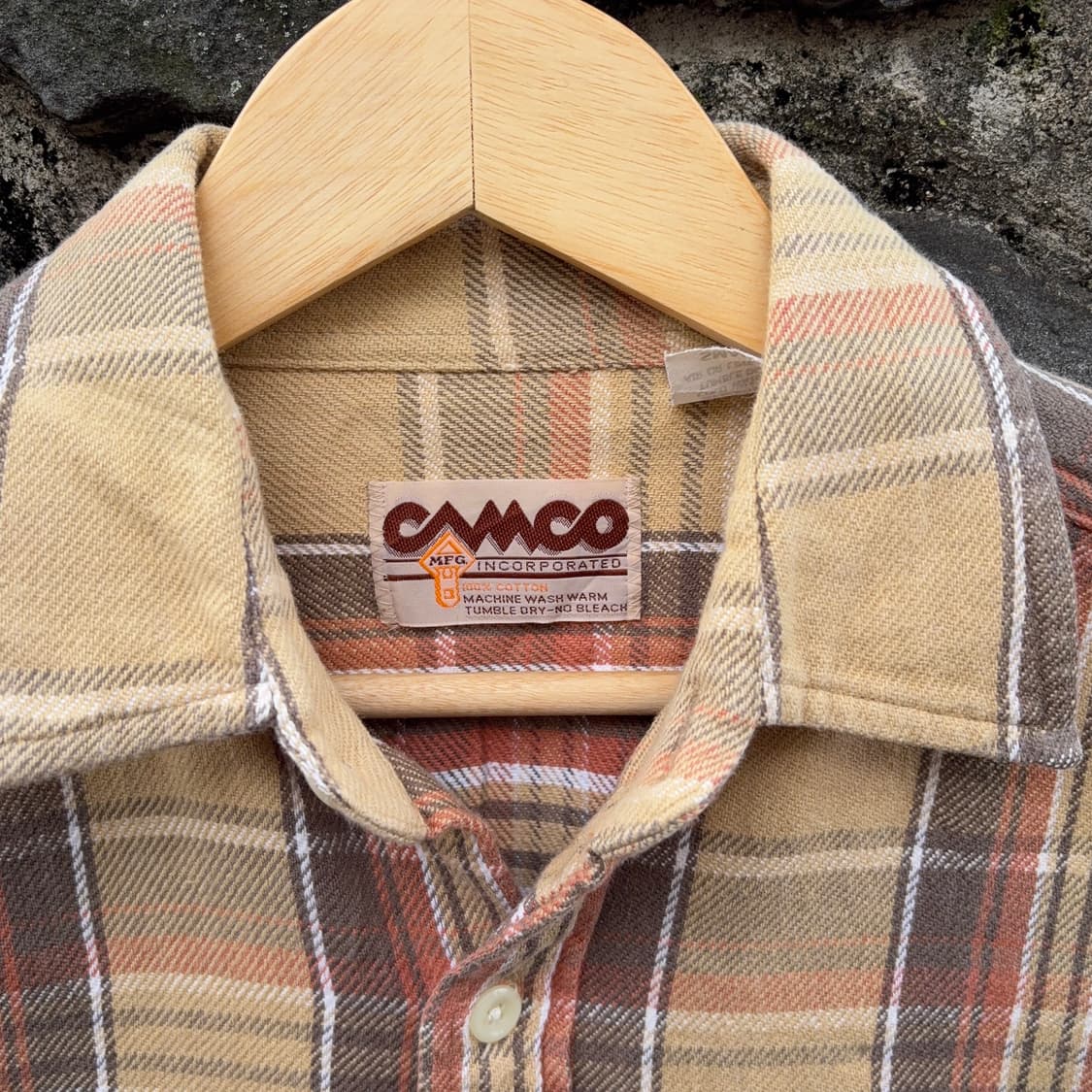CAMCO 베이지·브라운·브릭 레드 플란넬 체크 셔츠 상품이미지7