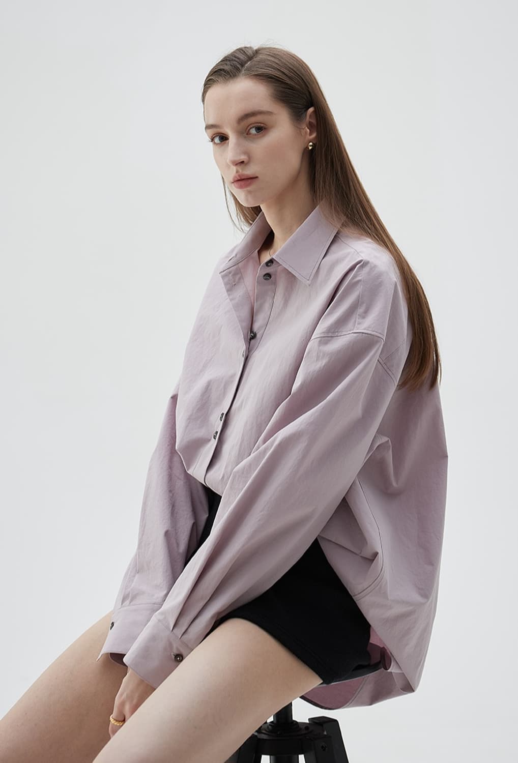 라티젠(LARTIGENT) LY 버튼 셔츠 바이올렛 상품이미지1