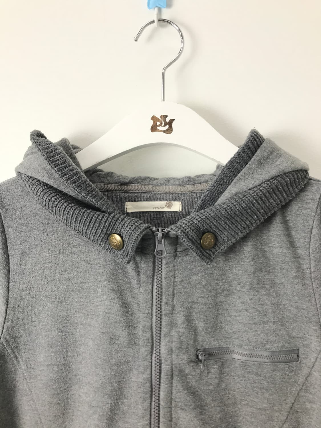 'ESTACOT' Gray Y2k Zip Up Hoodie 상품이미지6