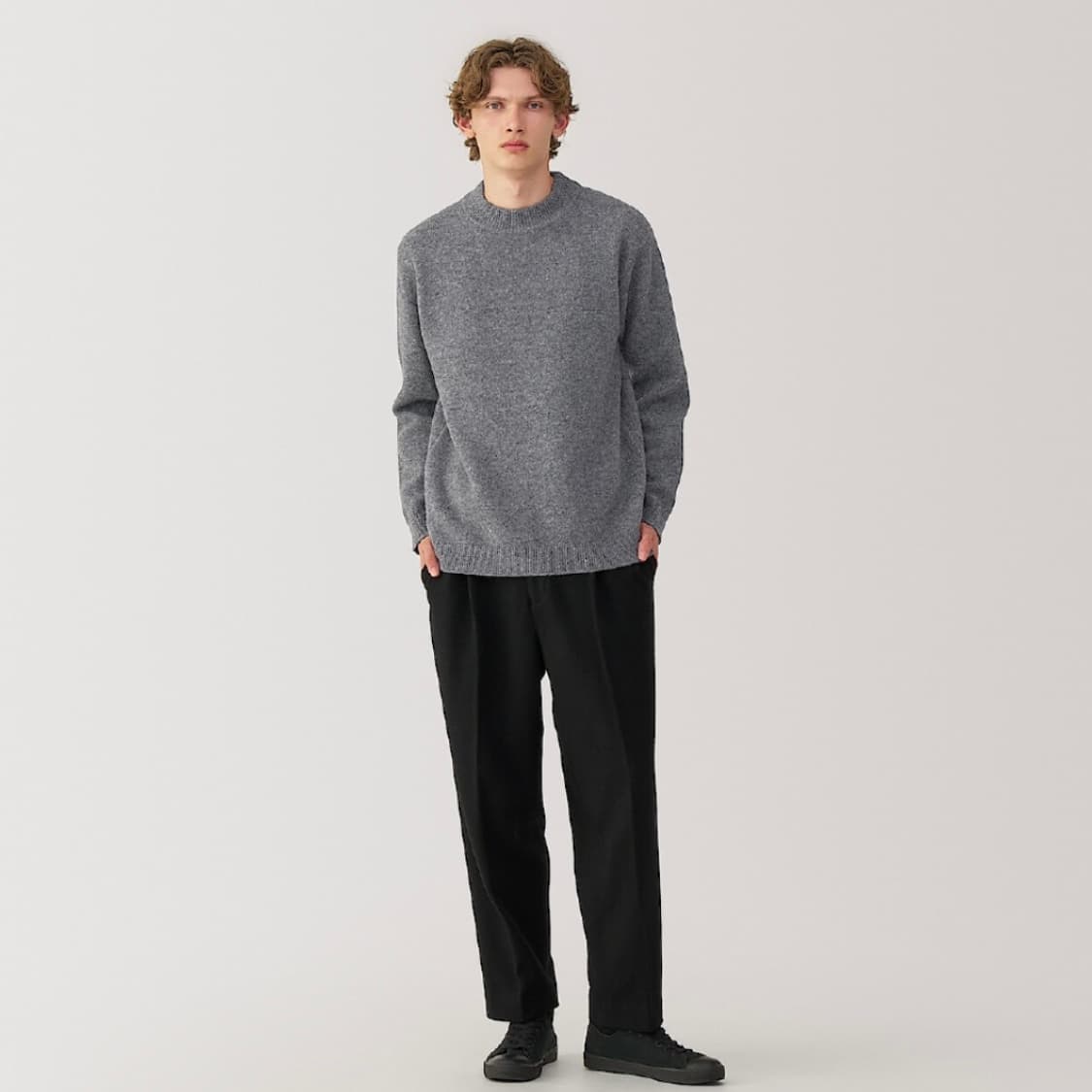 무인양품 무지라보 MUJI LABO 컴프레스드 울 하이넥 풀오버 M 상품이미지3