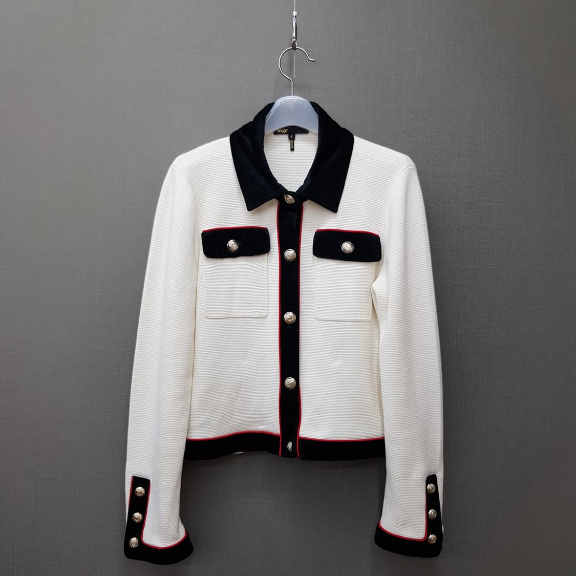 maje 마쥬  블랙 배색 니트 가디건  2사이즈 상품이미지2