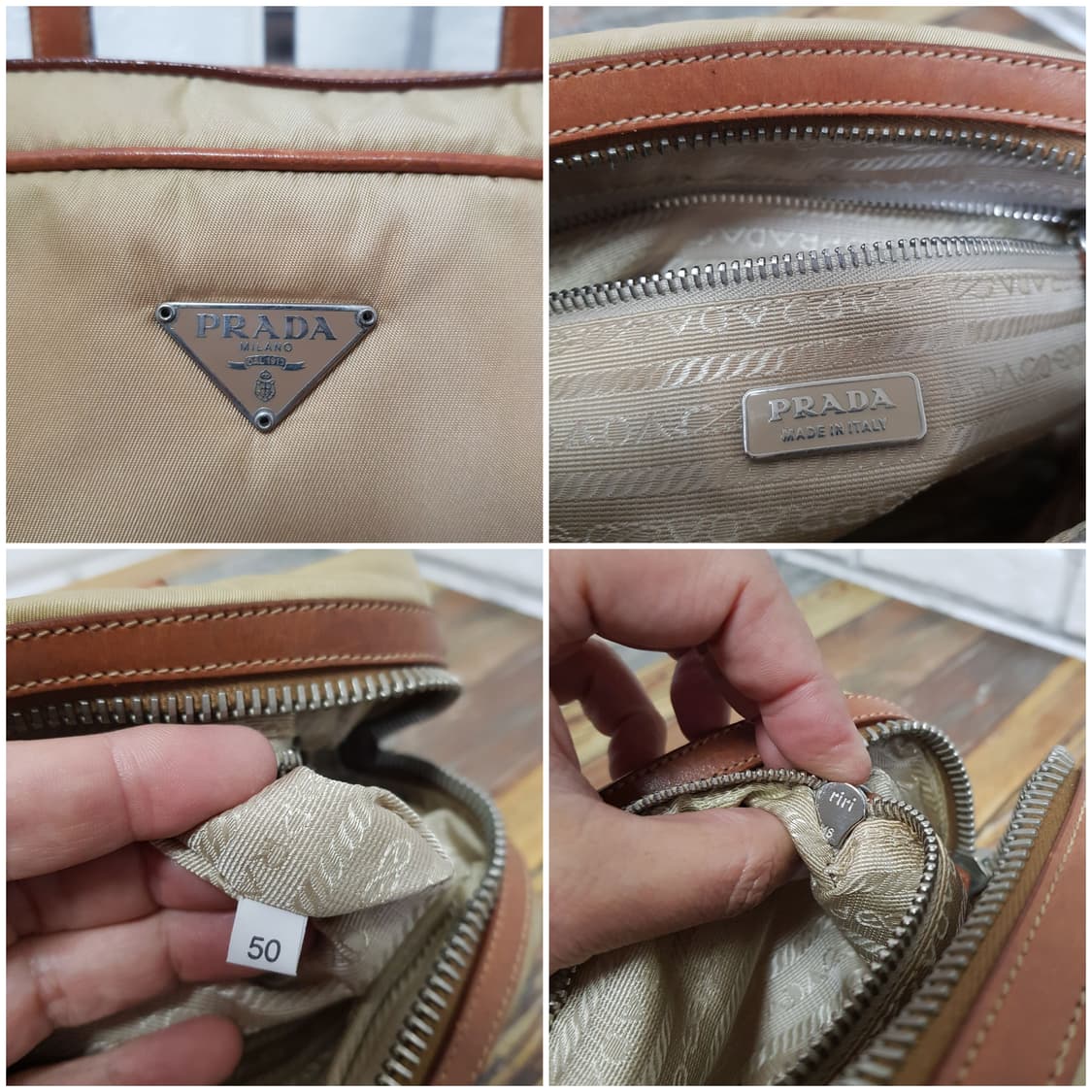 [정품] 프라다 나일론 숄더백 베이지 브라운 상품이미지10
