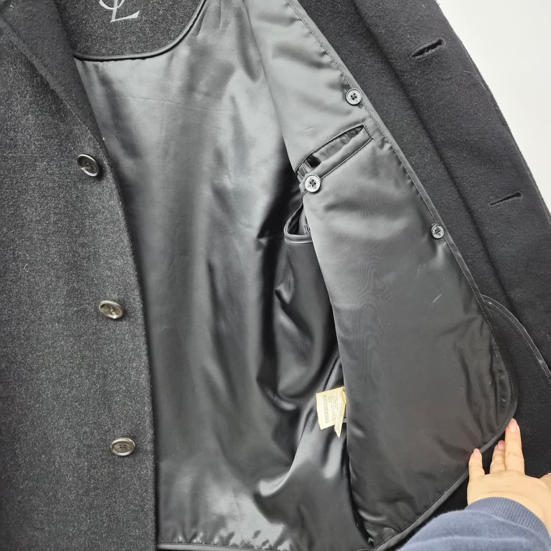 입생로랑 빈티지 루즈핏 울 코트 여성 M 상품이미지6