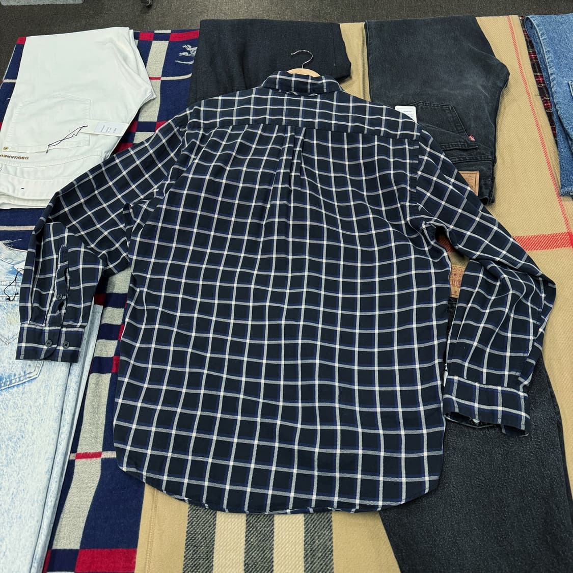 90s 타미힐피거 월계수 체크 셔츠 (L)   상품이미지5