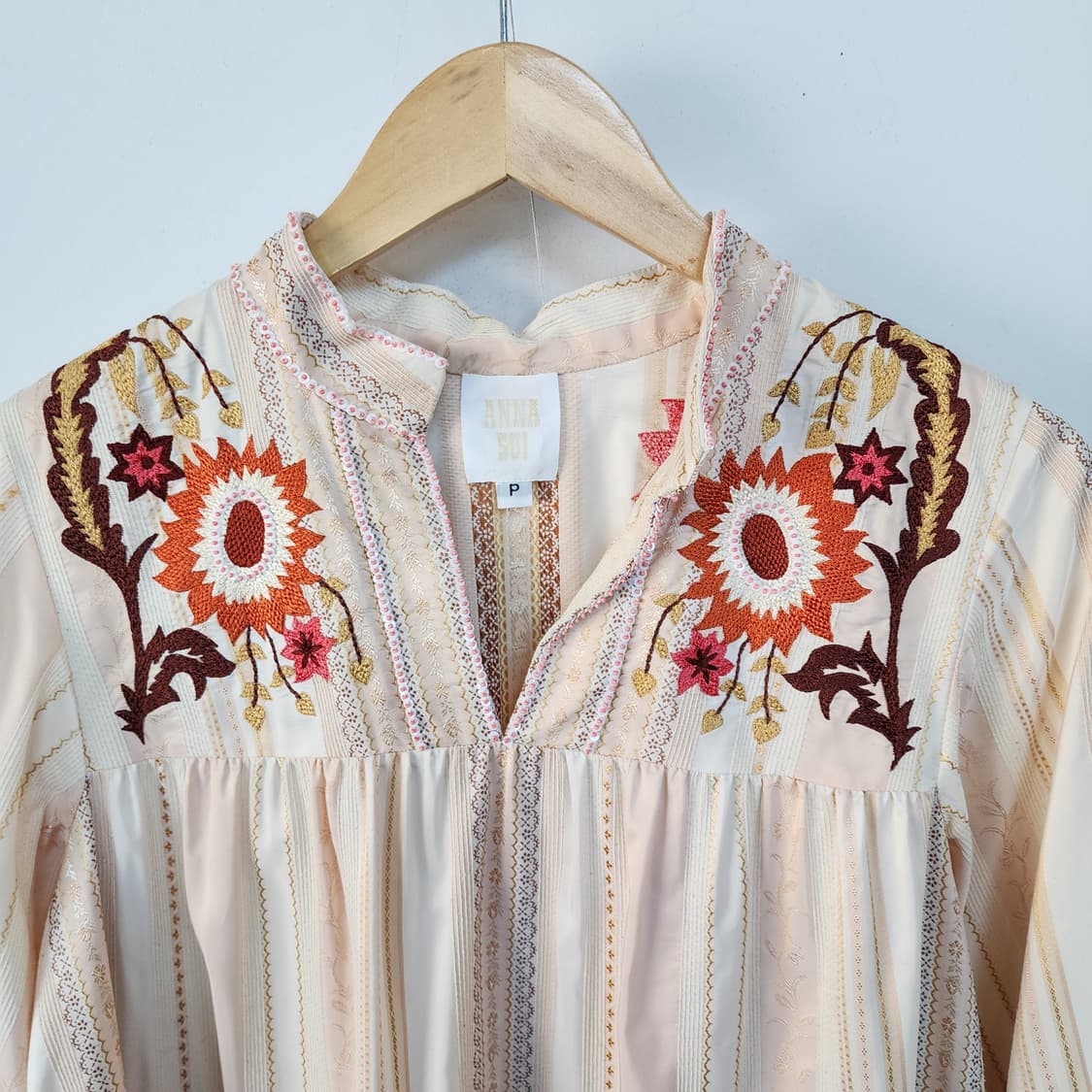 안나수이 아이보리색 자수 롱 원피스 상품이미지2