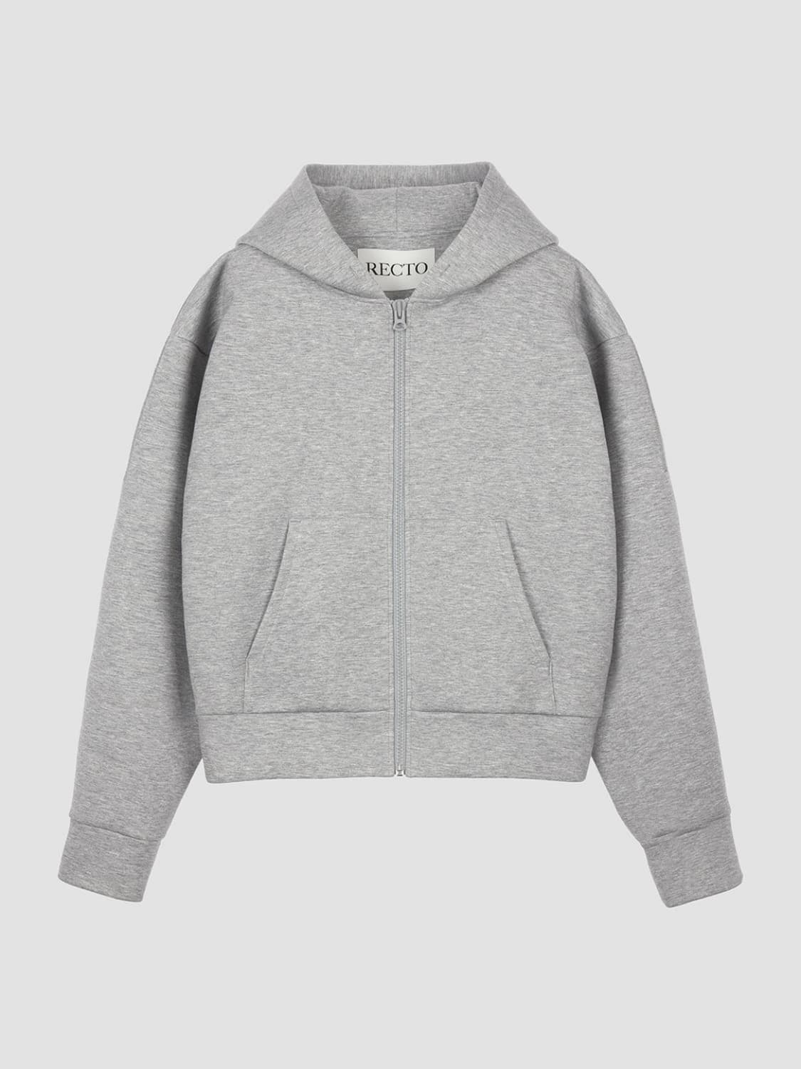 [OS] 렉토 재패니즈 네오프랜 로고 패치 후드집업 멜란지 그레이 상품이미지9