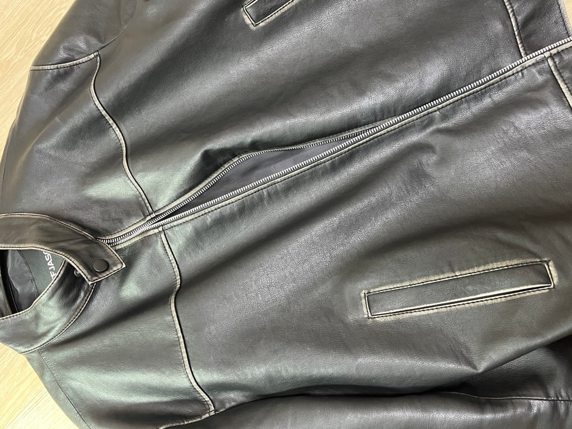Doffjason washing leather biker jacket 상품이미지4