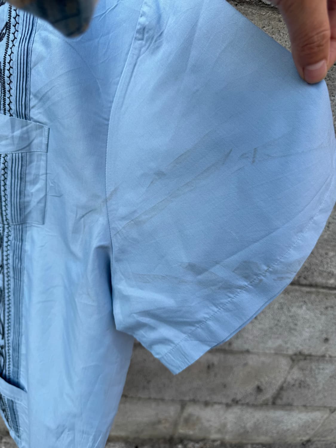 빈티지 구아야베라 쿠바 셔츠 하늘색 지퍼 2xl 상품이미지4
