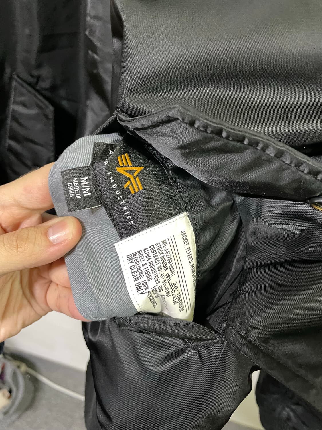 알파인더스트리 MA-1 블루종 봄버 자켓 100-105 상품이미지6